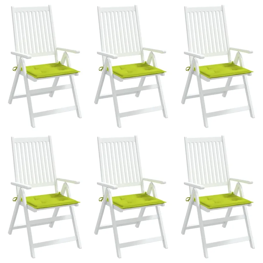 Coussins de chaise de jardin lot de 6 vert vif 50x50x4 cm - 7