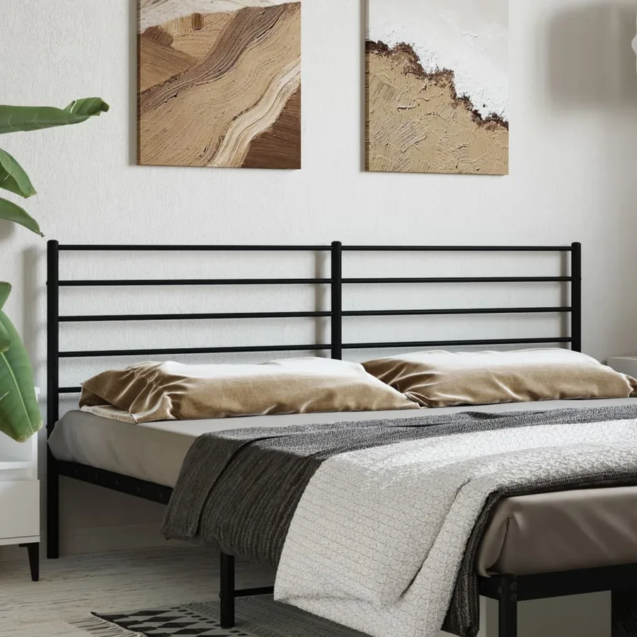 Tête de lit de remplacement métal noir 200 cm