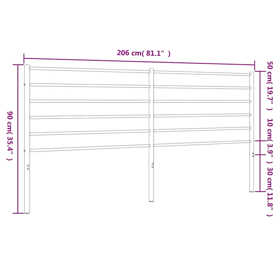 Tête de lit de remplacement métal noir 200 cm - 7