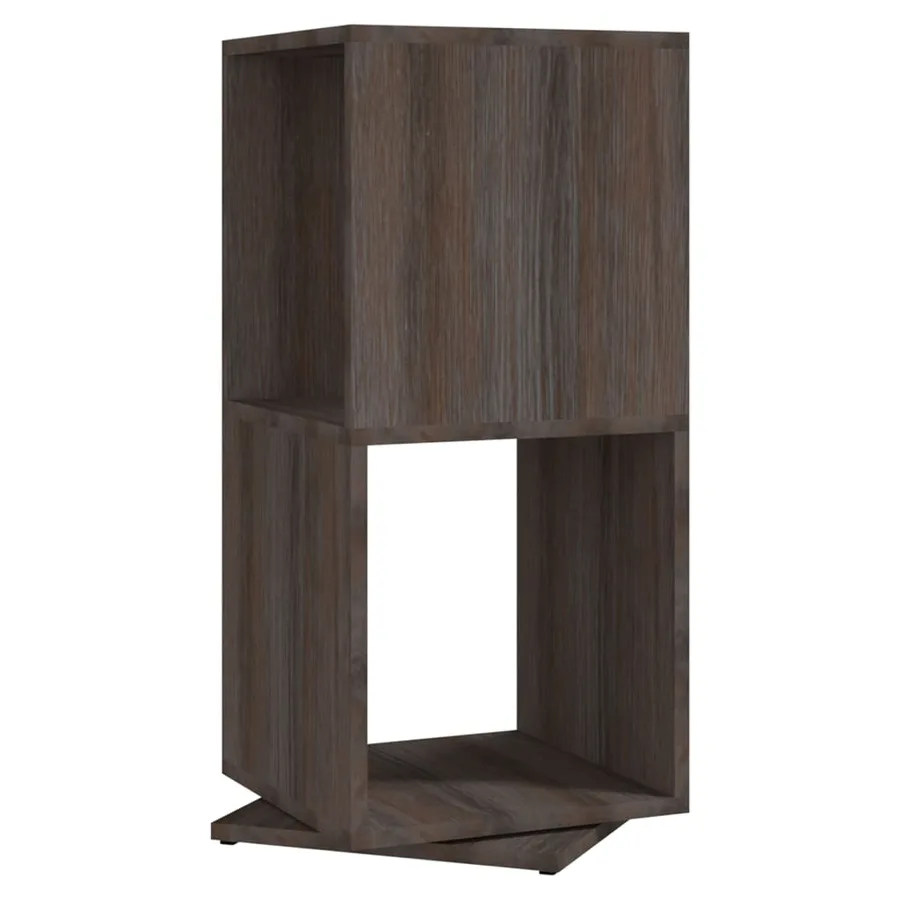 Armoire rotative Gris chêne 34,5x34,5x75,5 cm bois d'ingénierie - 2