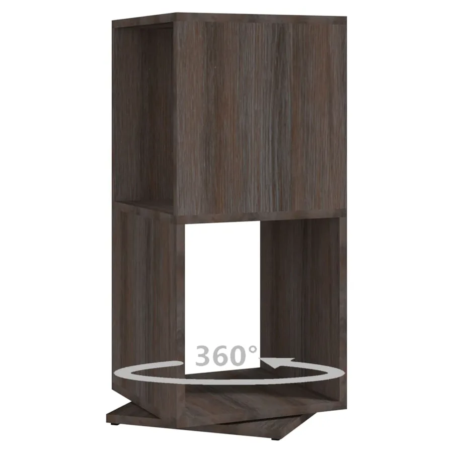 Armoire rotative Gris chêne 34,5x34,5x75,5 cm bois d'ingénierie - 6