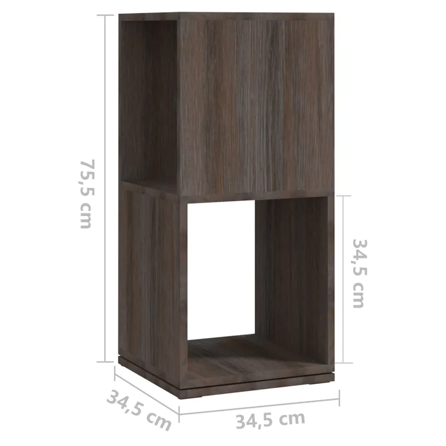 Armoire rotative Gris chêne 34,5x34,5x75,5 cm bois d'ingénierie - 7