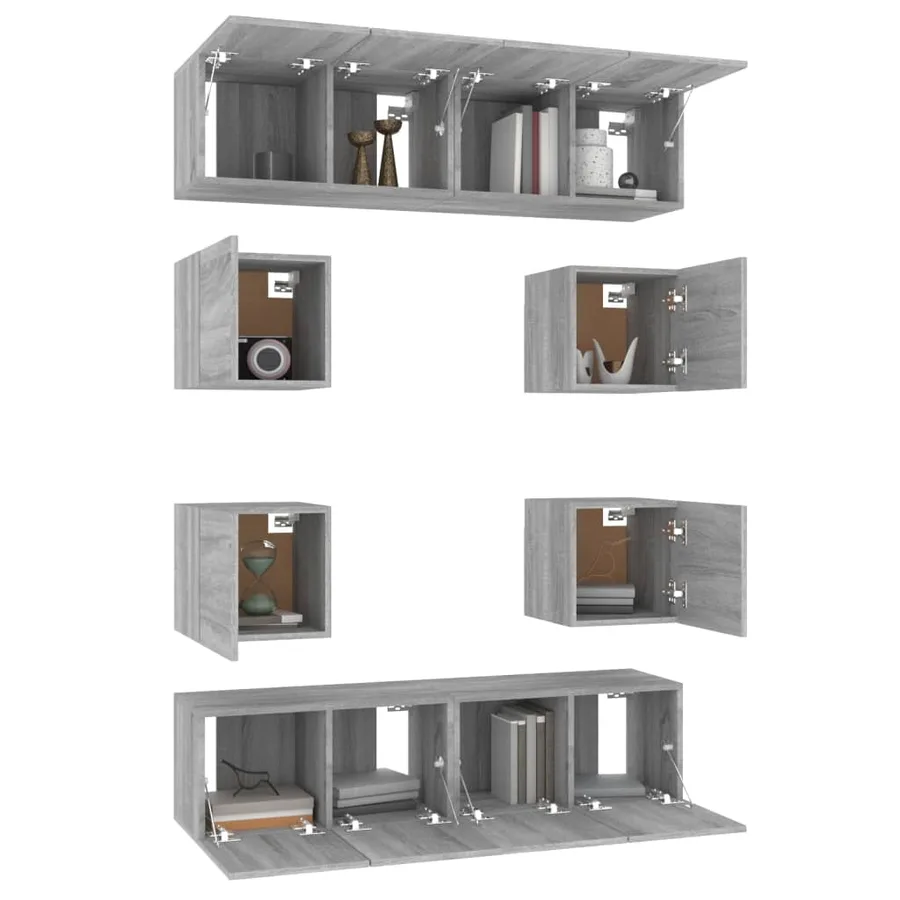 Ensemble de meubles TV 8 pcs Sonoma gris Bois d'ingénierie - 7