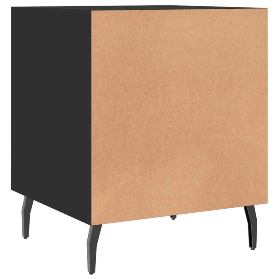 Tables de chevet 2 pcs noir 40x40x50 cm bois d’ingénierie - 9