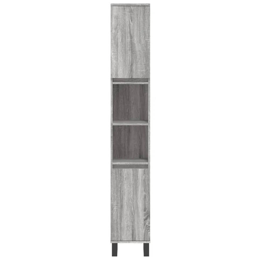 Armoire de bain sonoma gris 30x30x190 cm bois d'ingénierie - 5
