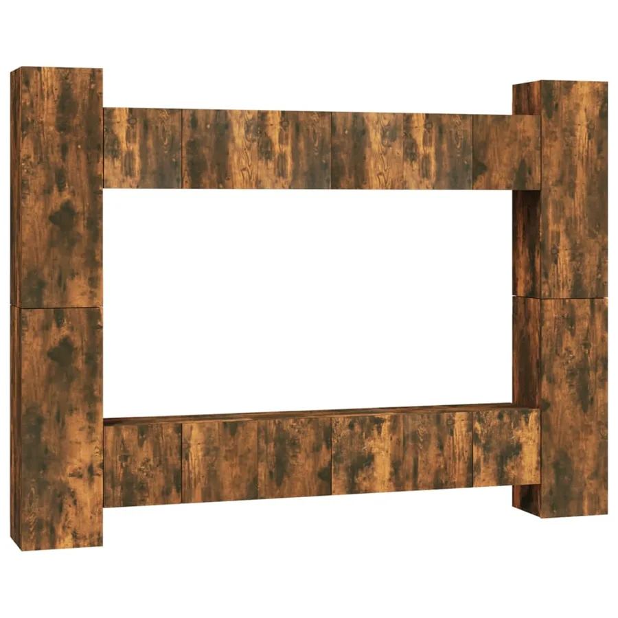 Ensemble de meubles TV 10 pcs Chêne fumé Bois d'ingénierie - 2