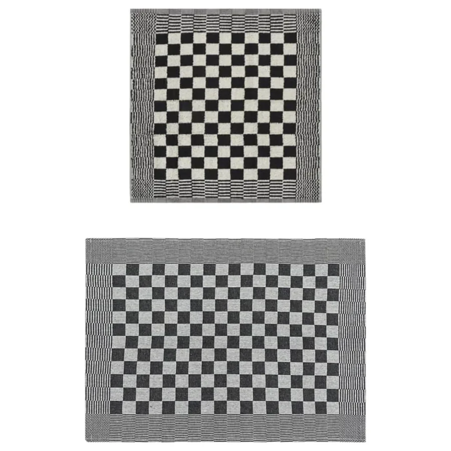 Ensemble de serviettes 20 pcs noir et blanc coton - 2