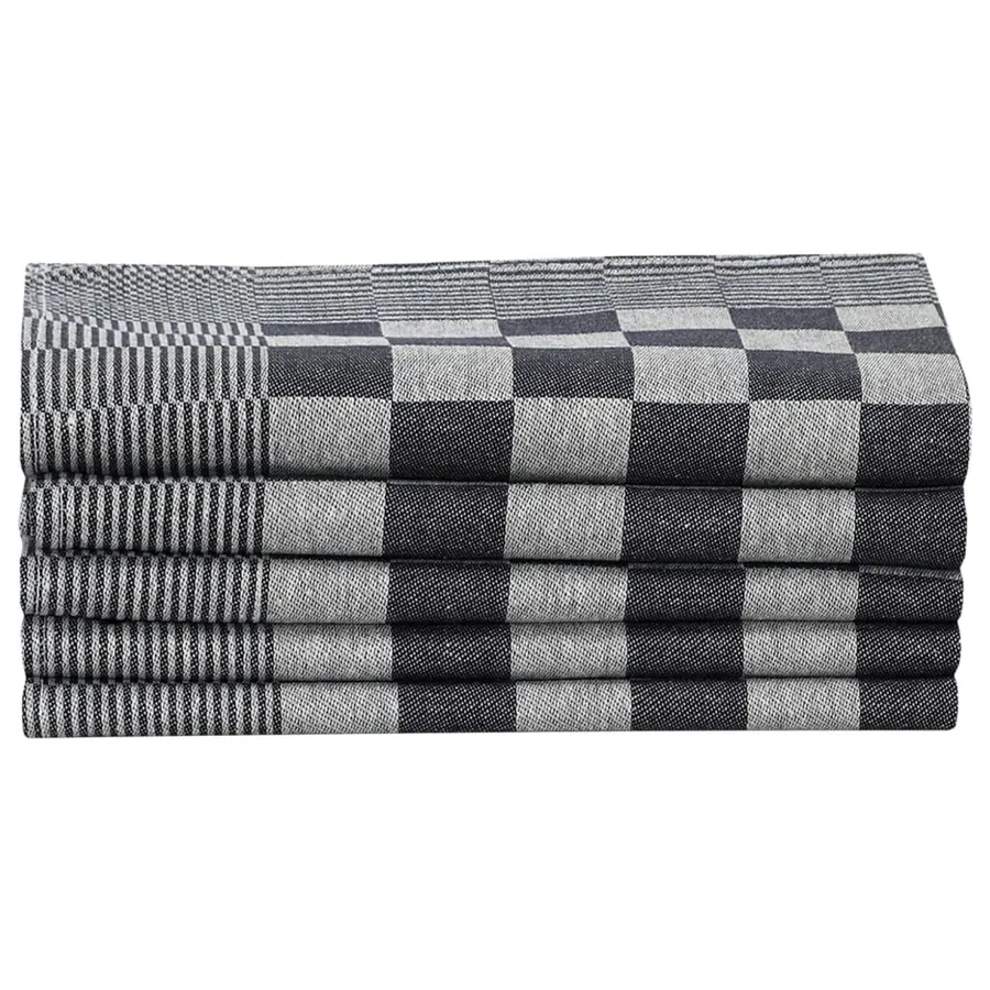 Ensemble de serviettes 20 pcs noir et blanc coton - 5