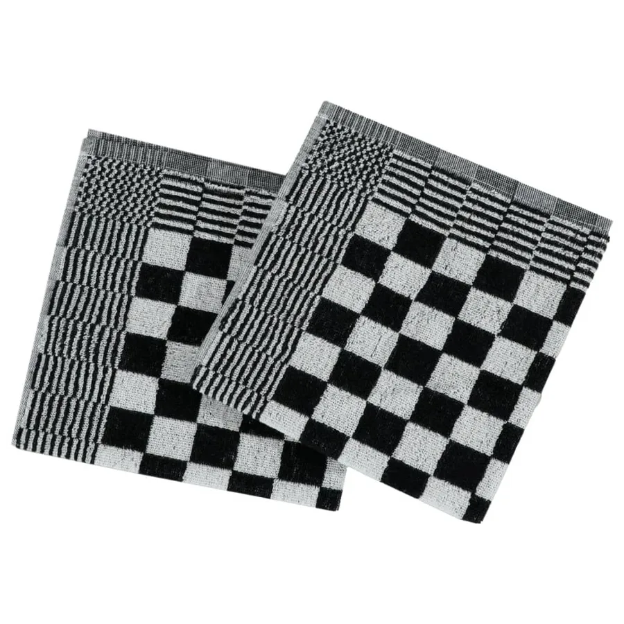 Ensemble de serviettes 20 pcs noir et blanc coton - 7