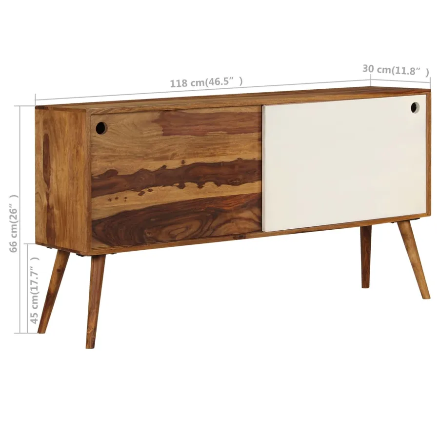 Buffet Bois de Sesham massif 118x30x66 cm - 10
