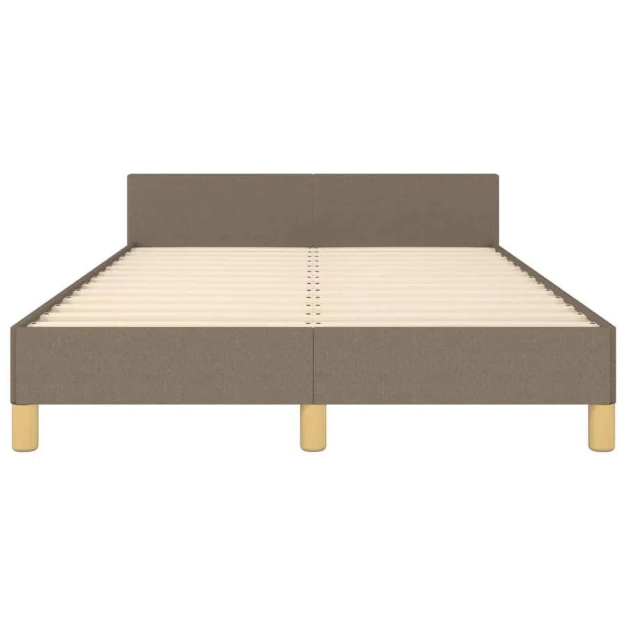 Cadre de lit sans matelas taupe 120x200 cm tissu - 6