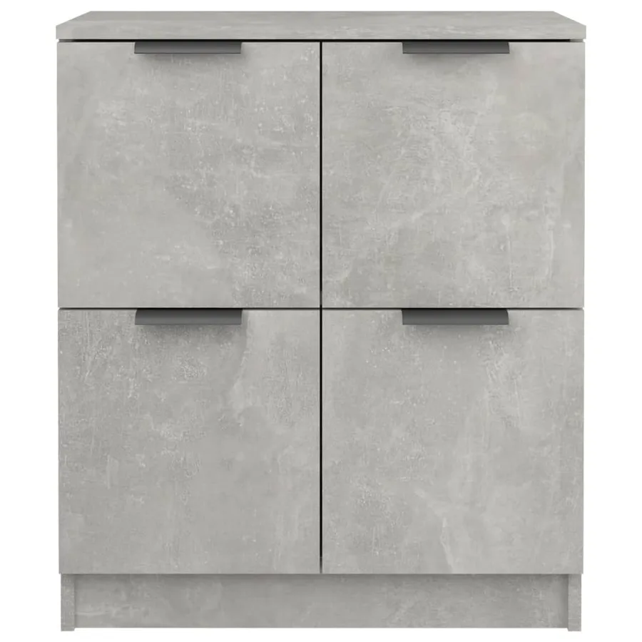 Buffets 2 pcs Gris béton 60x30x70 cm Bois d'ingénierie - 4