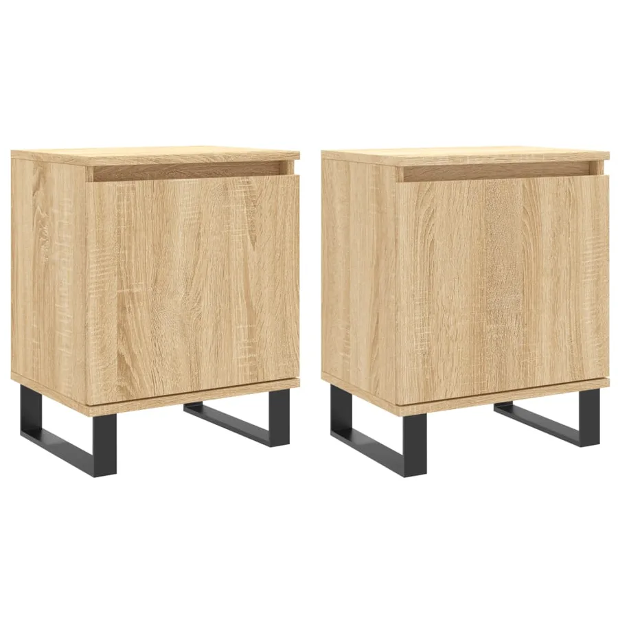 Tables de chevet 2pcs chêne sonoma 40x30x50cm bois d'ingénierie - 2