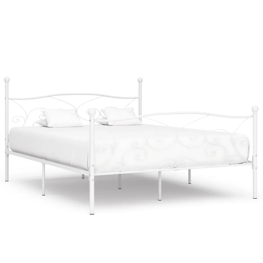 Cadre de lit sans matelas avec sommier à lattes métal 200x200cm