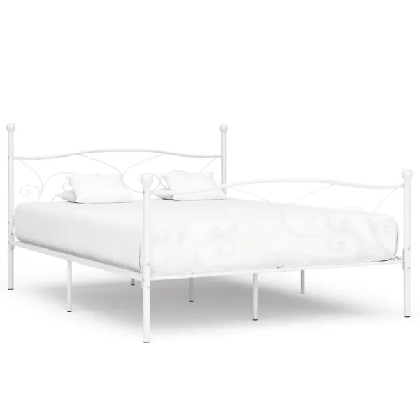 Cadre de lit sans matelas avec sommier à lattes métal 200x200cm