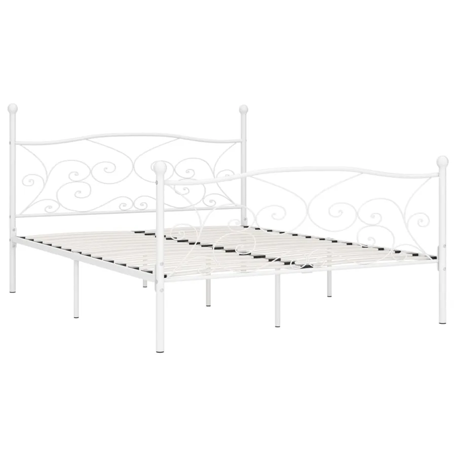 Cadre de lit sans matelas avec sommier à lattes métal 200x200cm - 2