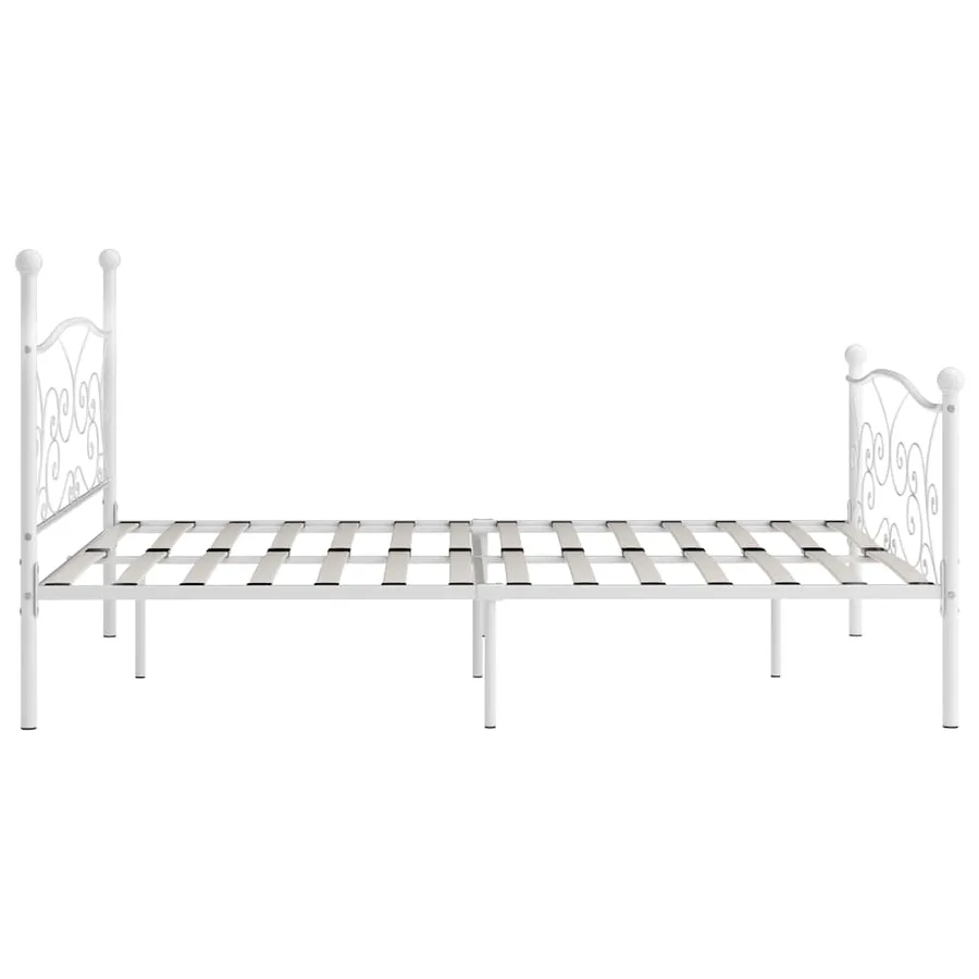 Cadre de lit sans matelas avec sommier à lattes métal 200x200cm - 4
