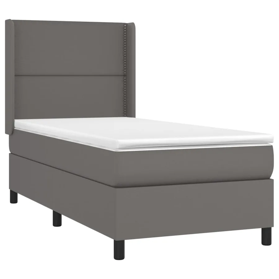 Sommier à lattes de lit matelas LED Gris 100x200 cm Similicuir - 4