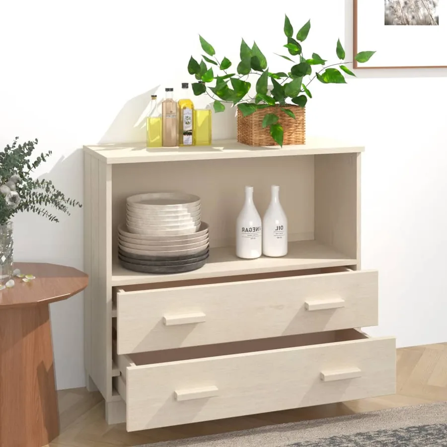 Buffet HAMAR Marron miel 85x35x80 cm Bois massif de pin - 3