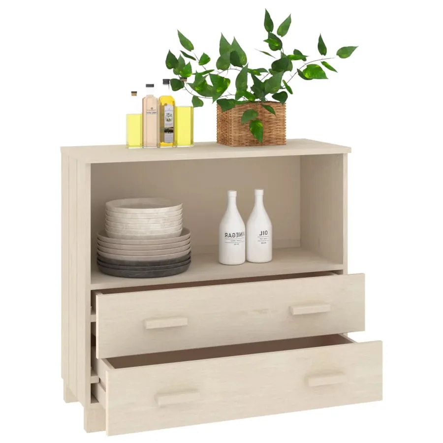 Buffet HAMAR Marron miel 85x35x80 cm Bois massif de pin - 4