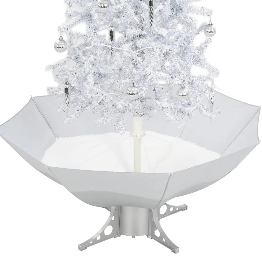 Arbre de Noël neigeux avec base de parapluie Blanc 170 cm - 7