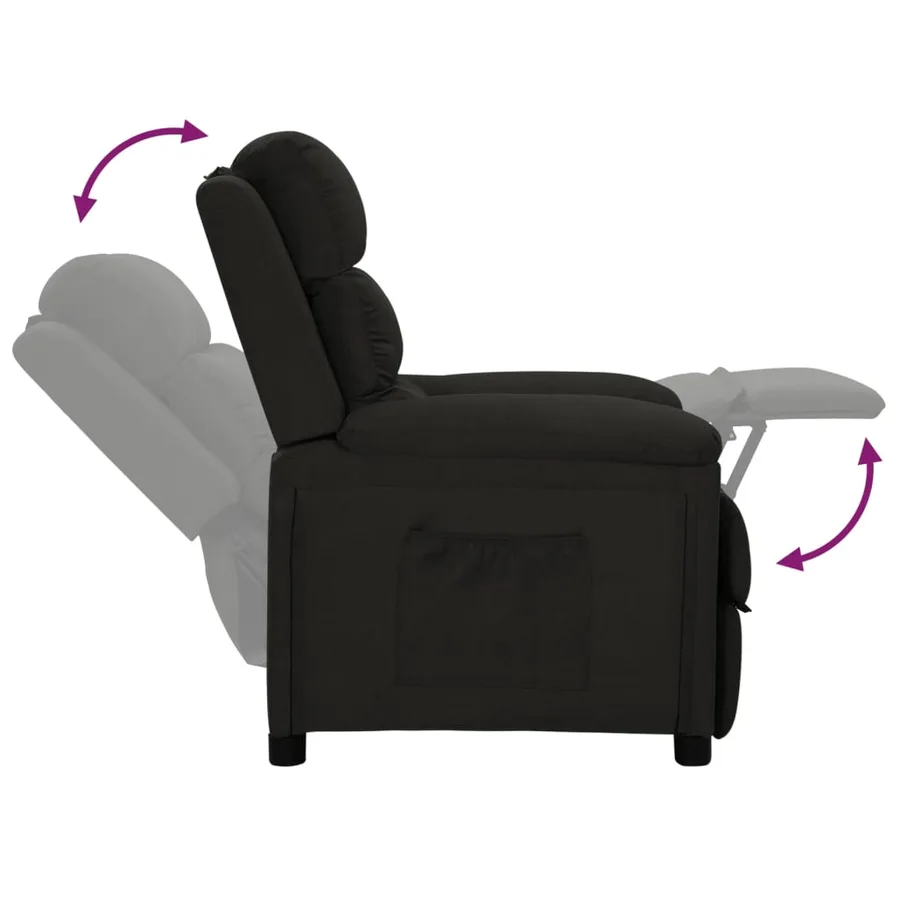 Fauteuil inclinable Noir Tissu - 6