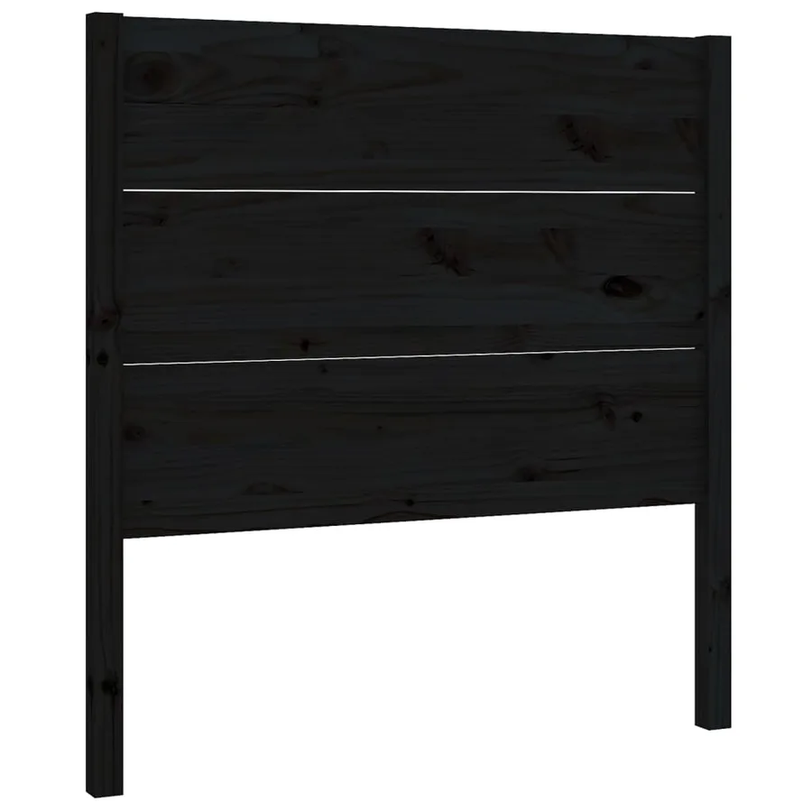 Tête de lit Noir 96x4x100 cm Bois massif de pin - 2