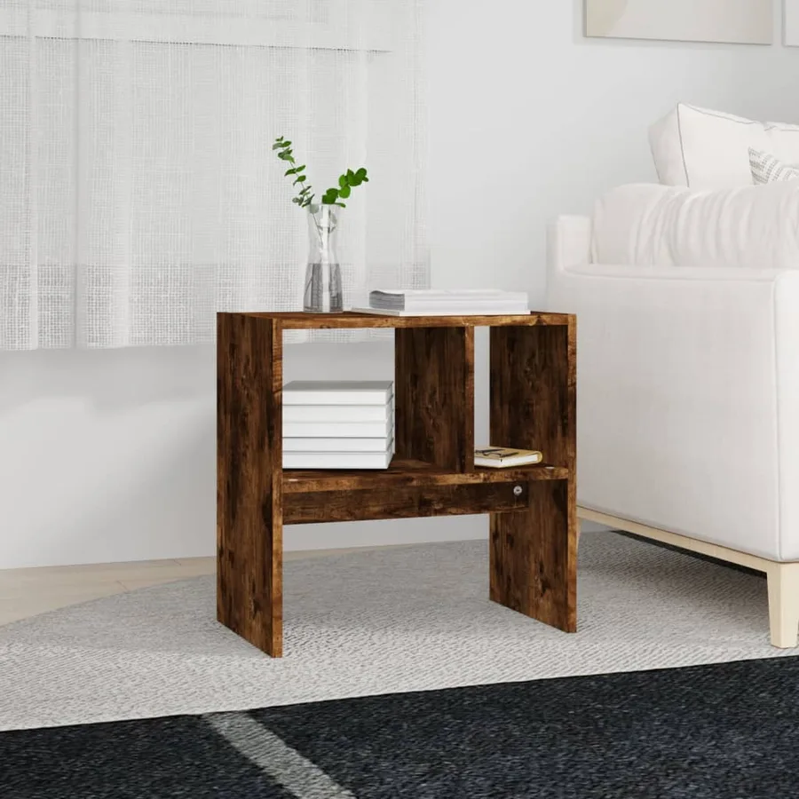 Table d'appoint Chêne fumé 50x30x50 cm Bois d'ingénierie - 3