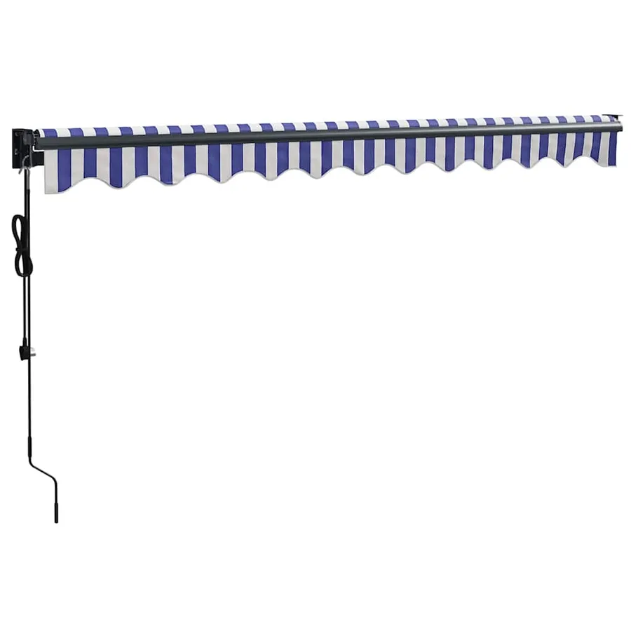 Auvent rétractable automatique bleu et blanc 3,5x2,5 m - 4