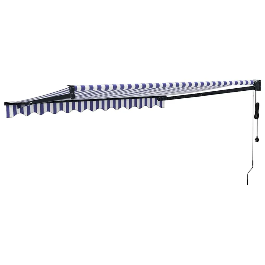 Auvent rétractable automatique bleu et blanc 3,5x2,5 m - 5