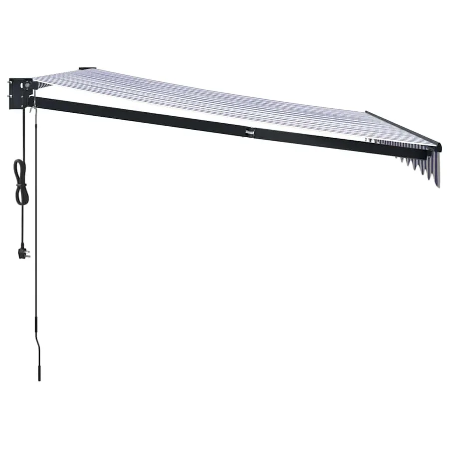 Auvent rétractable automatique bleu et blanc 3,5x2,5 m - 6