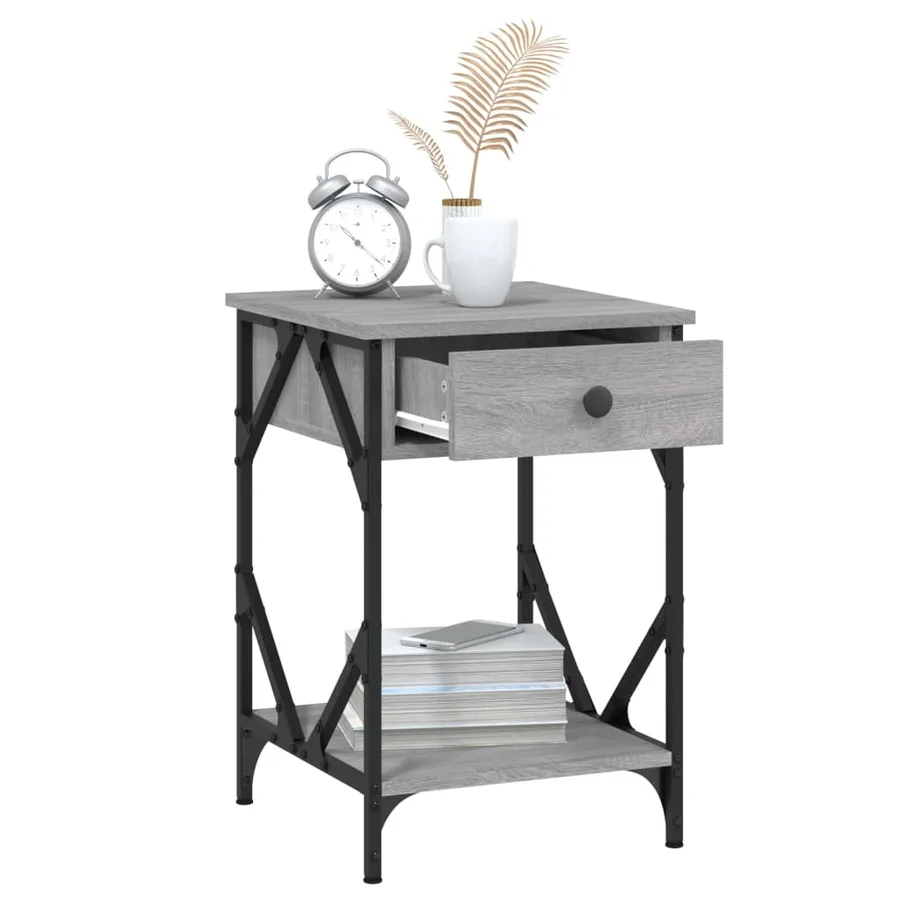 Table de chevet sonoma gris 40x42x60 cm bois d'ingénierie - 5
