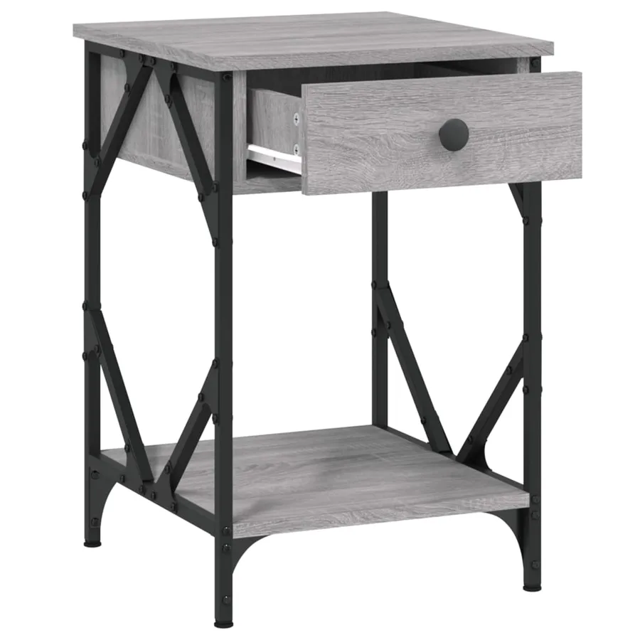 Table de chevet sonoma gris 40x42x60 cm bois d'ingénierie - 6
