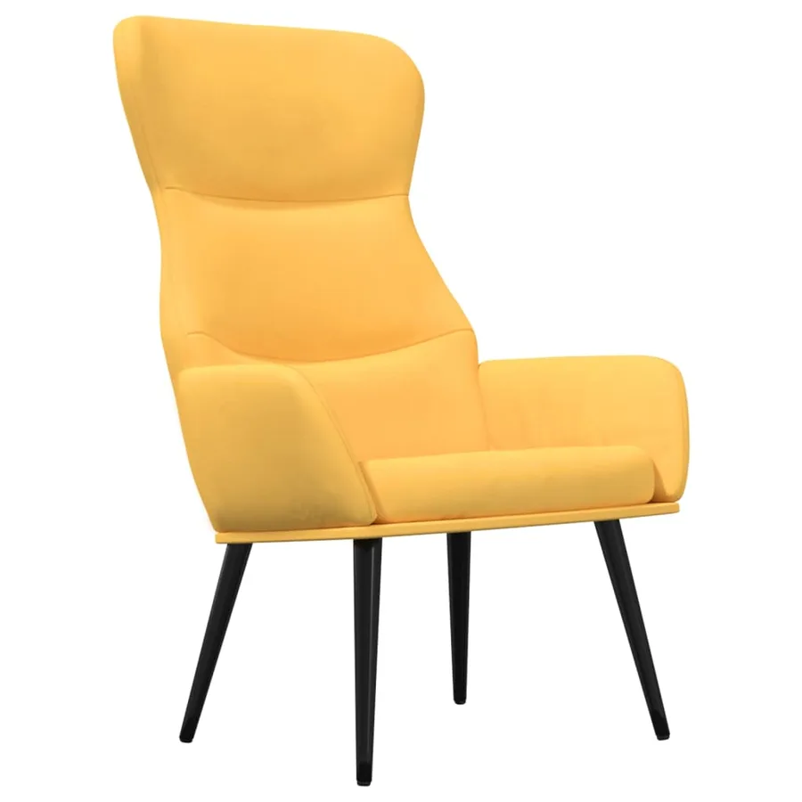 Chaise de relaxation Jaune moutarde Tissu - 2
