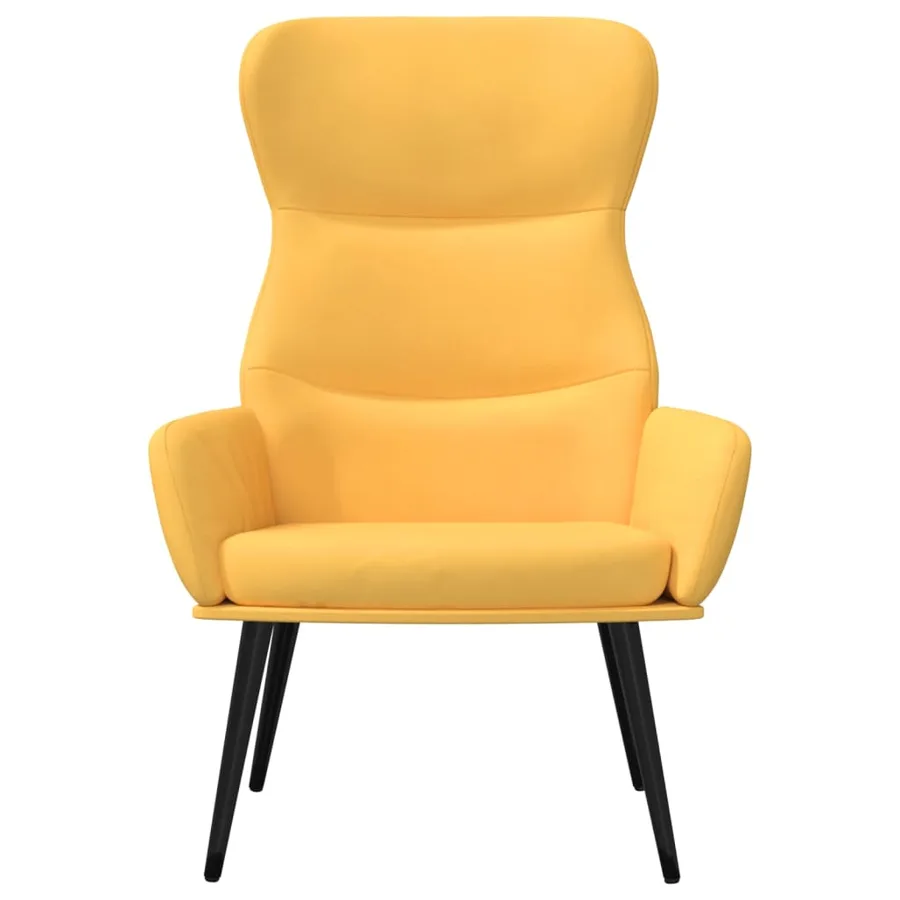 Chaise de relaxation Jaune moutarde Tissu - 3