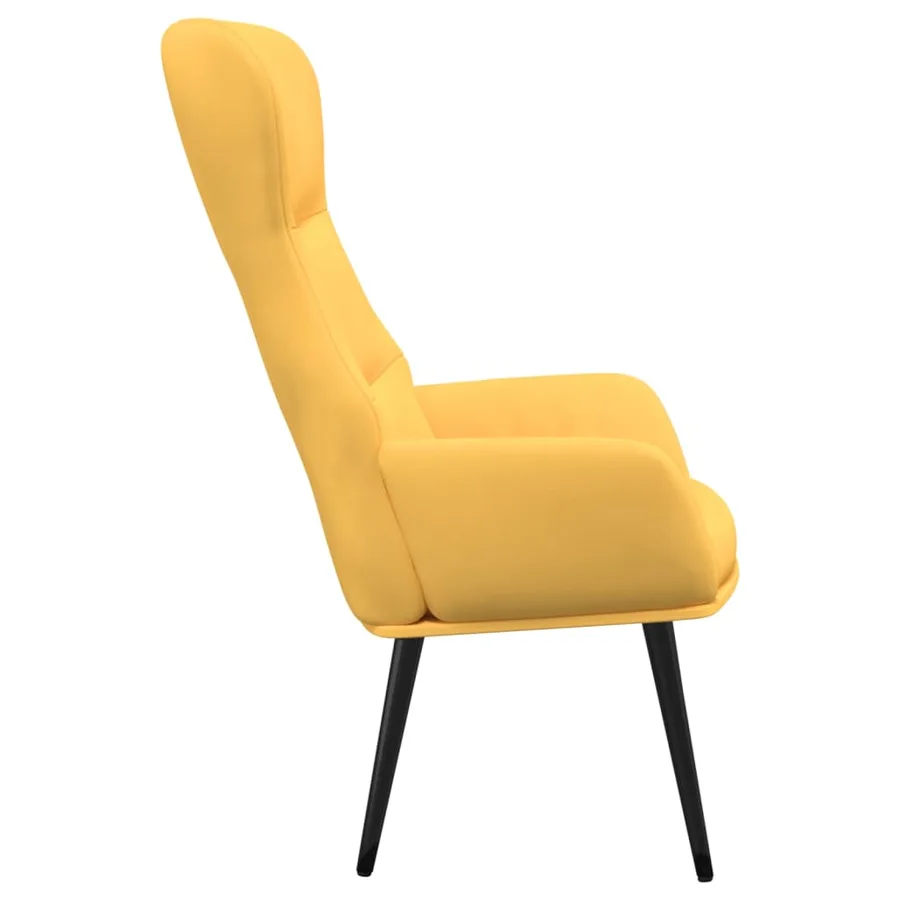 Chaise de relaxation Jaune moutarde Tissu - 4