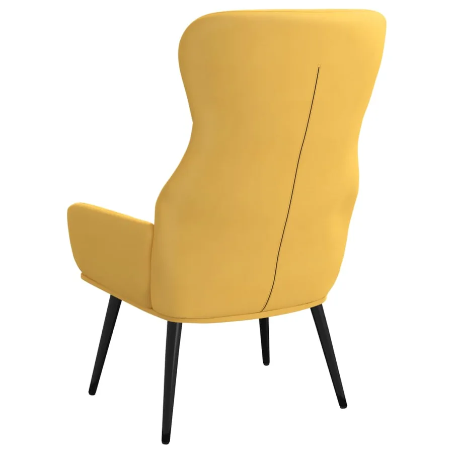 Chaise de relaxation Jaune moutarde Tissu - 5