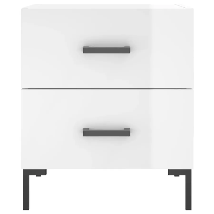 Tables de chevet 2 pcs blanc brillant 40x35x47,5 cm - 6