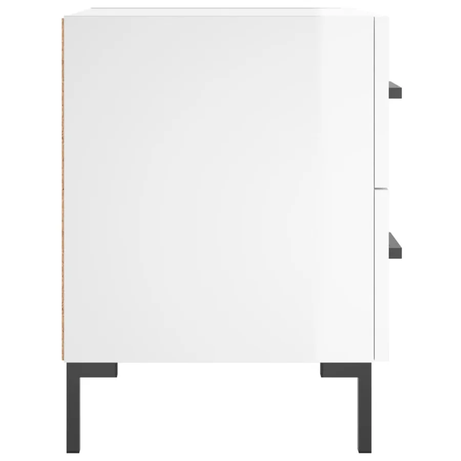Tables de chevet 2 pcs blanc brillant 40x35x47,5 cm - 7