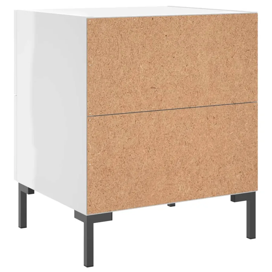 Tables de chevet 2 pcs blanc brillant 40x35x47,5 cm - 9