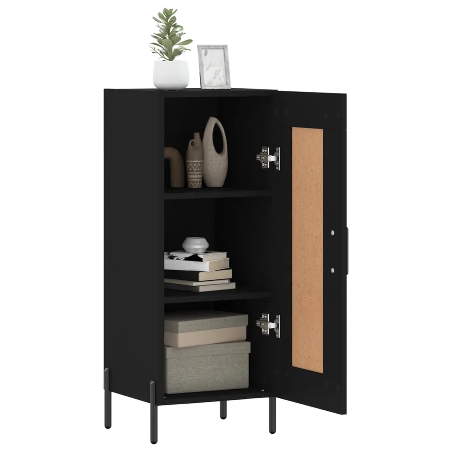 Buffet Noir 34,5x34x90 cm Bois d'ingénierie - 4