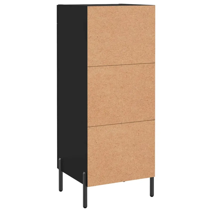 Buffet Noir 34,5x34x90 cm Bois d'ingénierie - 8