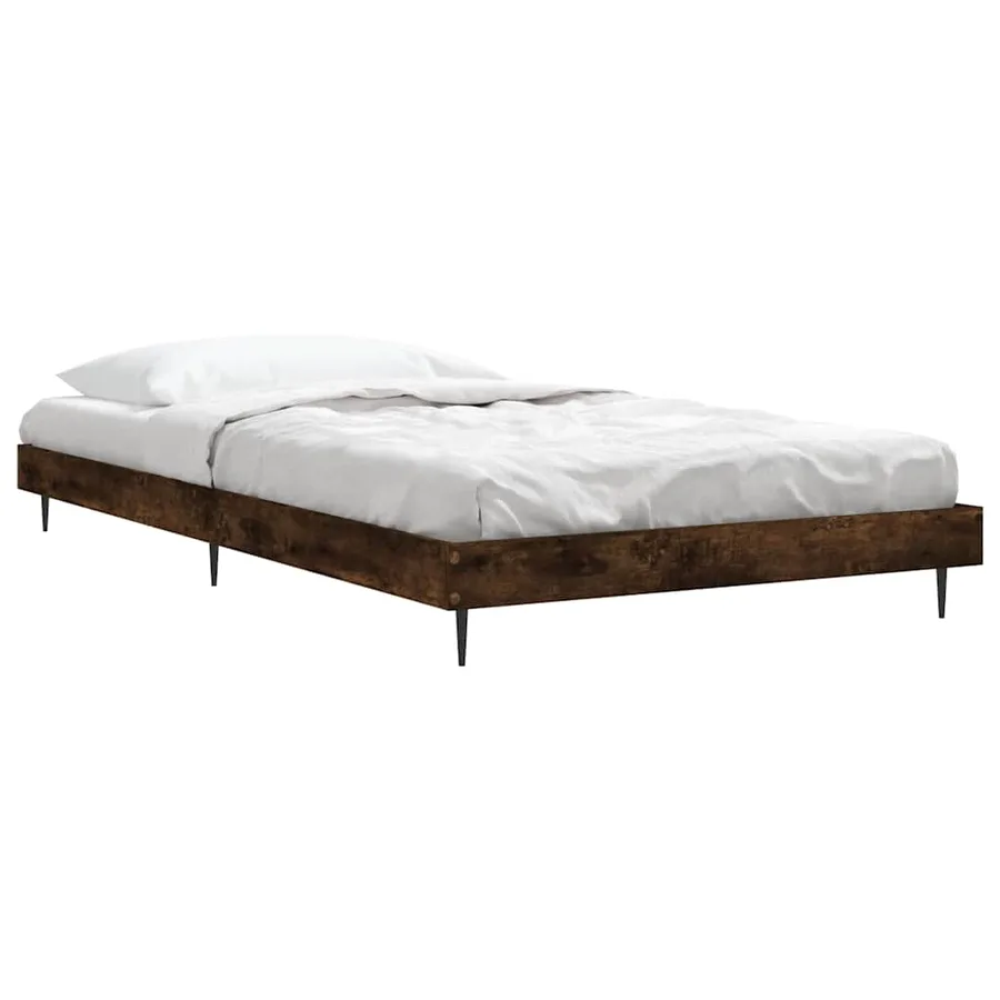 Cadre de lit sans matelas chêne fumé 90x200cm bois d'ingénierie - 3