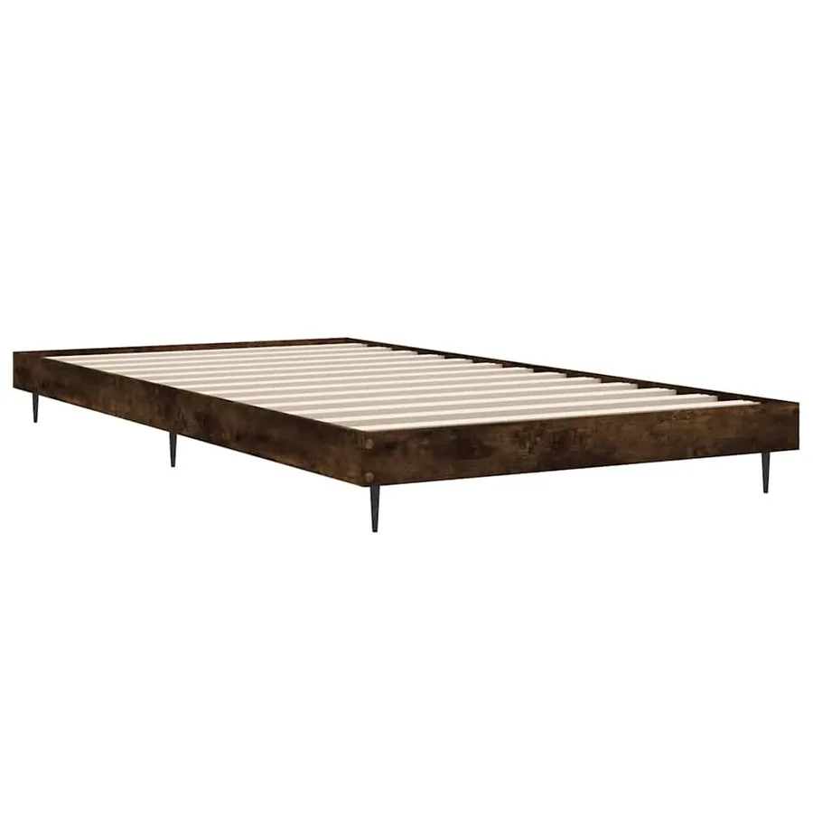 Cadre de lit sans matelas chêne fumé 90x200cm bois d'ingénierie - 5