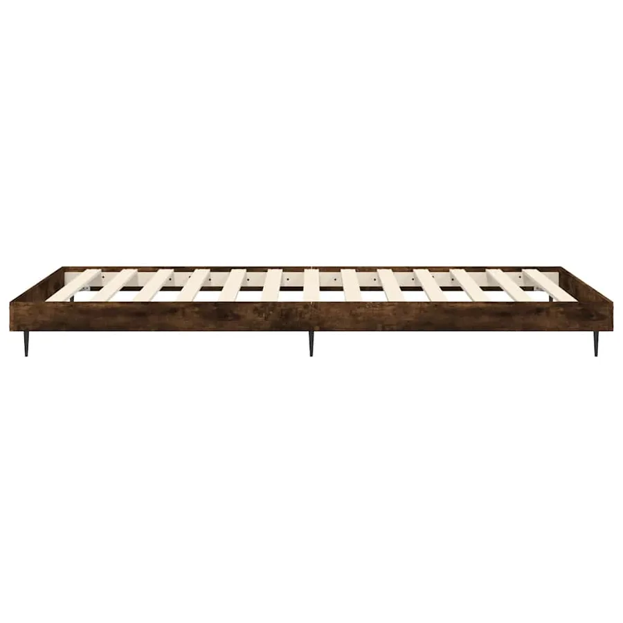 Cadre de lit sans matelas chêne fumé 90x200cm bois d'ingénierie - 7
