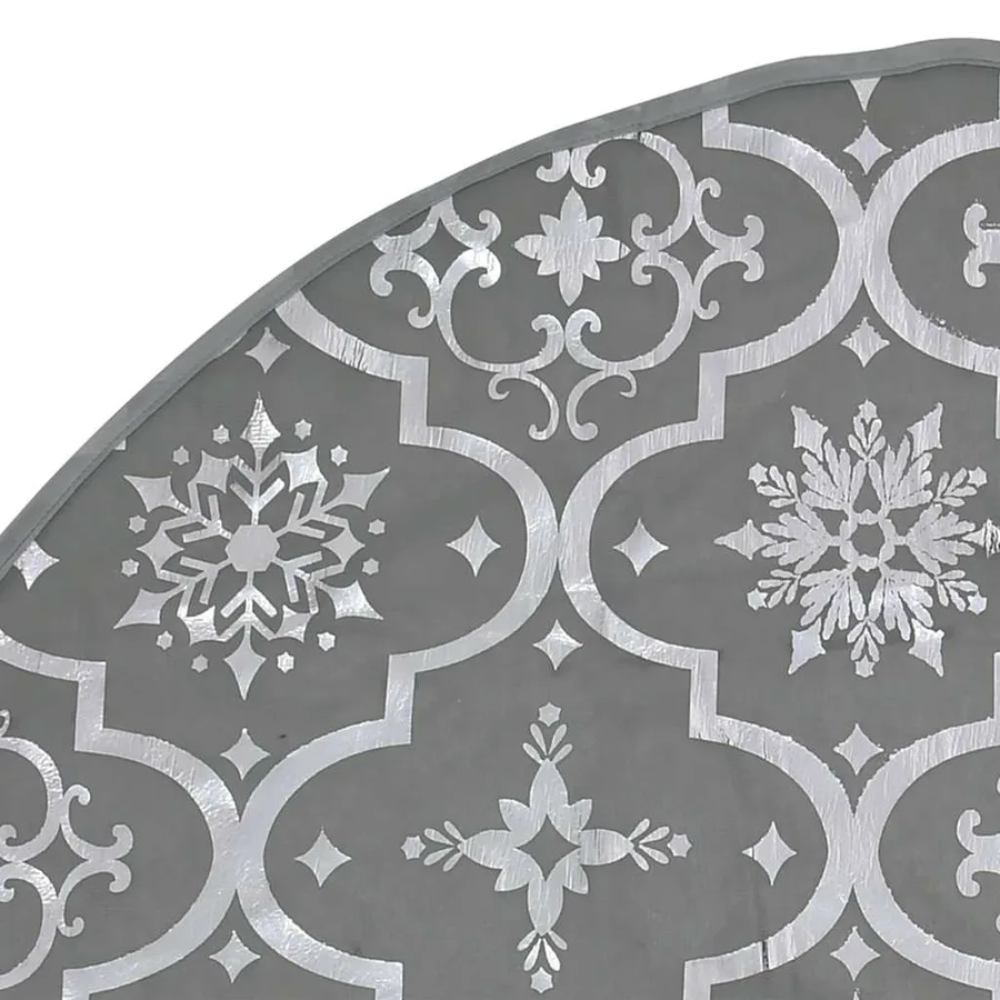 Jupe de sapin de Noël de luxe avec chaussette Gris 150 cm Tissu - 6