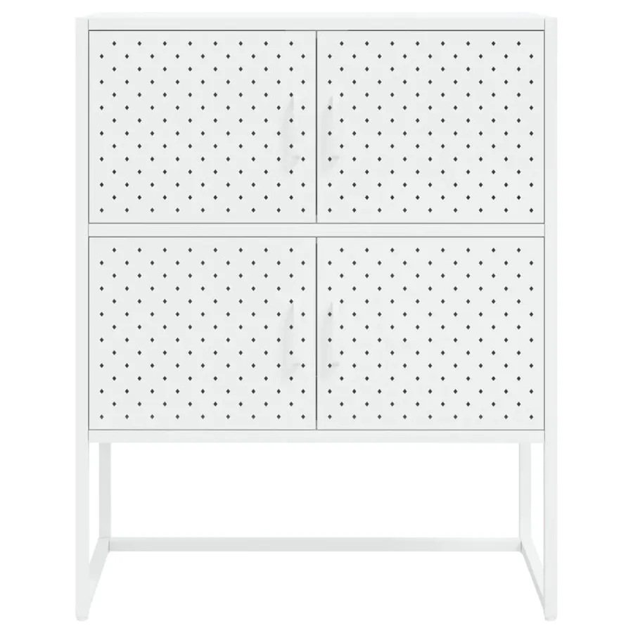 Buffet haut Blanc 80x35x100 cm Acier - 5