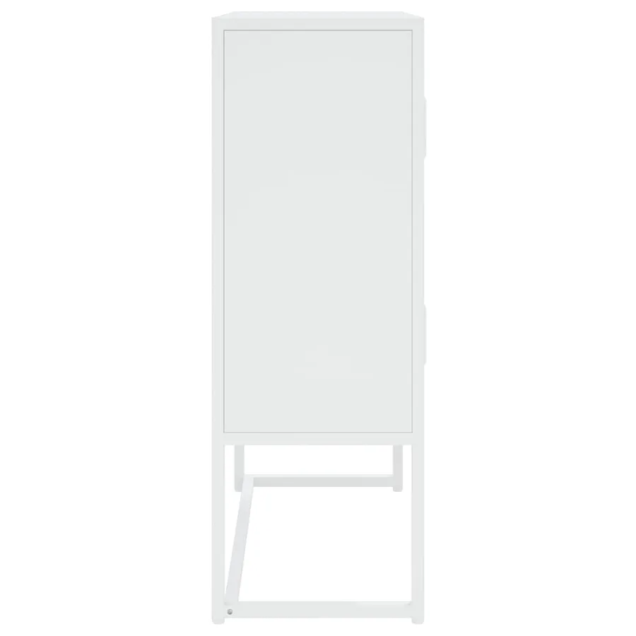 Buffet haut Blanc 80x35x100 cm Acier - 6