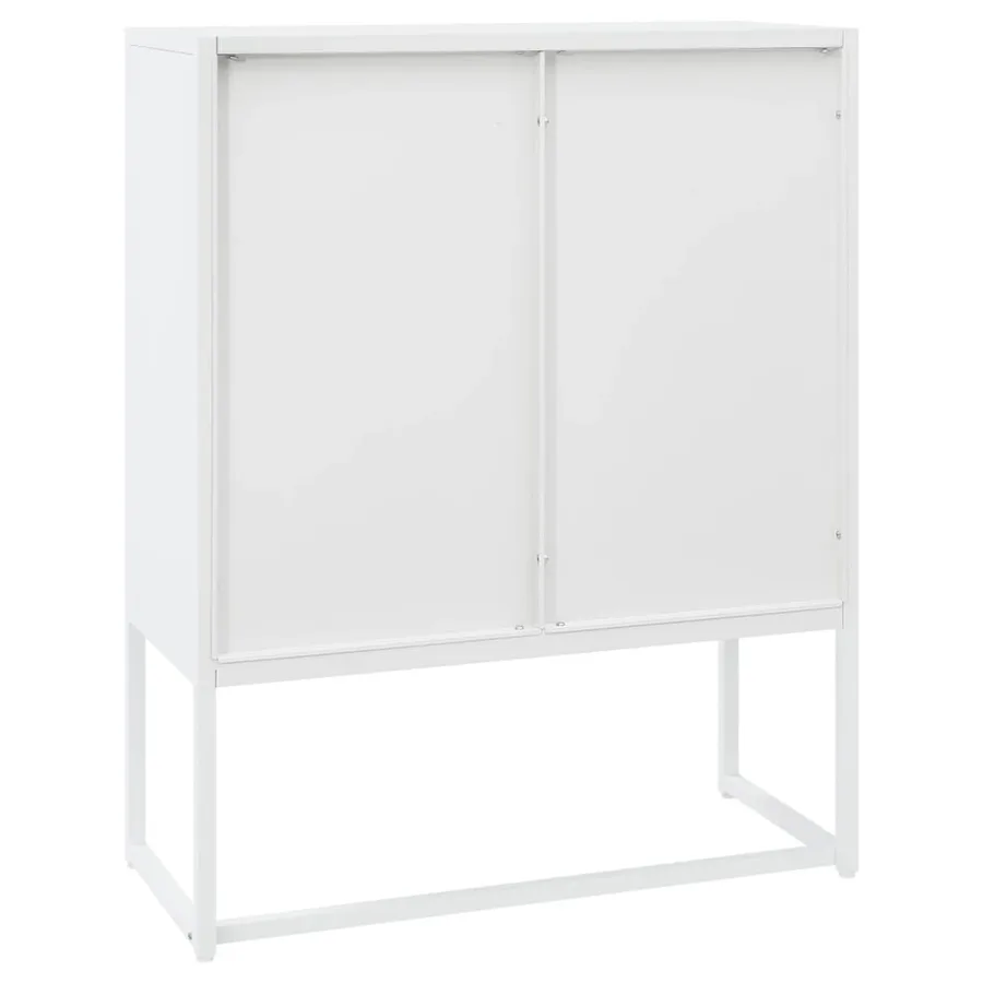 Buffet haut Blanc 80x35x100 cm Acier - 7