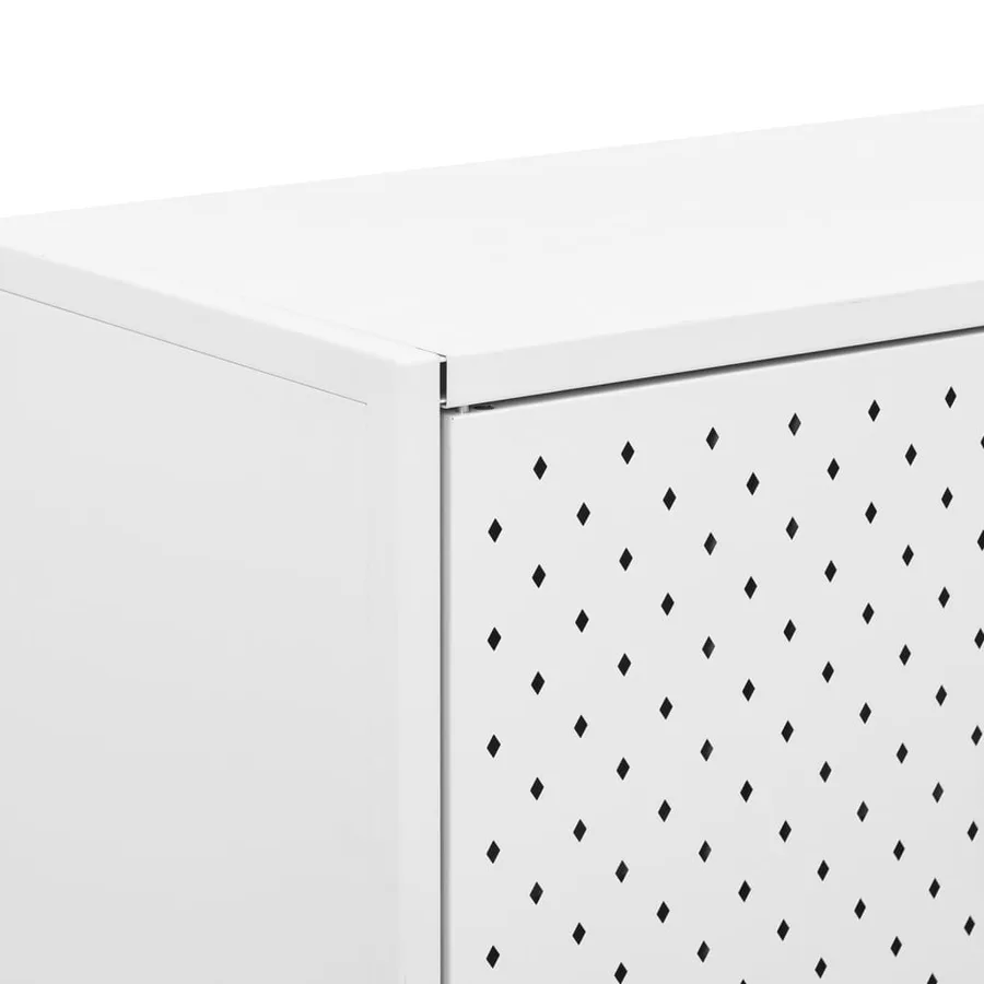Buffet haut Blanc 80x35x100 cm Acier - 9